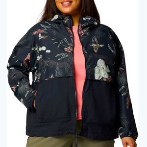 NWT Columbia Women's spire valley printed windbreaker lightweight jacket 2x Plus